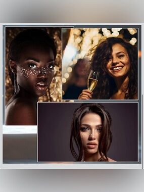 NWT 10 Sheets Face Tattoo Glitter Speckles Patches Gold Sparkle Freckles Makeup